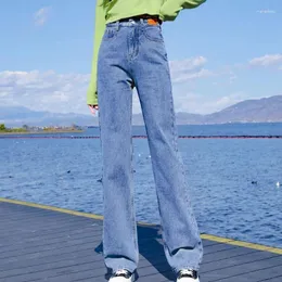 Frauen Jeans Jeans Denim gerade regelmäßige Fit Frauen Hosen Marke Mode Lange weibliche weibliche tägliche Hosen hohe Taille Luxus
