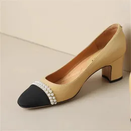 Scarpe per perle per donne puntate dita dita signore dei colori misto Zapatos Mujer String perdono churry tacchi alti chiacchiere da chassure superficiale