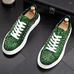 Scarpe casual Italia uomini Fashion Spring Autumn Rivets Glitter Punk Style Mareschi Maschio Round Toe Night Club Trending 98