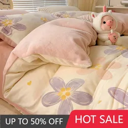 Bedding Sets Cute Fluffy Design Set Winter Aesthetic European Warm Double Bed Ensembles De Literie Furniture