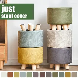 Krzesło Covers Nordic Technology Cloth Stool Faux skórzana otomana sofa sofa podnóżka bez dekoracji domu