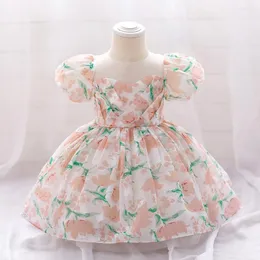 Girl Dresses Toddler Girls 1 ° compleanno Dress Princess Baby Kids Floral Wedding Party Gown Short Short Case Abbigliamento Ball