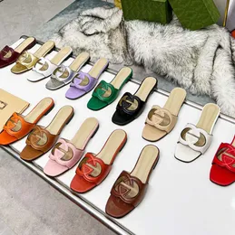 Kobiety Summer Slipper G Slides Dam Mands Designer Sandały Flat Obcowanie moda wszechstronna skóra swobodna komfort mniejszości prostota