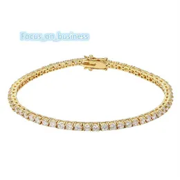 Argento sterling 925 gioielli pieni di zirconia cubica a diamante oro oro piena bracciale da tennis da 8 mm