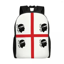 Batchpack Flag of Sardinia for Men Women College School Student Bookbag se encaixa em laptop de 15 polegadas Itália Sardegna Bags