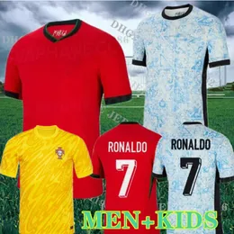 24 25 Jerseys de futebol de Portugal Ronaldo 2024 Jerseys português Joao Felix Ruben Neves Diogo Portugieser Portugal Camisa de futebol Time Men Kit Kit Gooleper