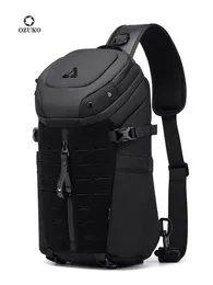 Ozuko Chest Bag for Men Waterproof USB Man Crossbody Bag Anti-Theft Short Travel Messenger Sling Fashion Designer Chest Bag 240403