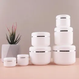 1Pcs/Pack 20g 30g 50g Cream Jar White Plastic Makeup Container Sample Cosmetics Box Empty Makeup Jar Pot Refillable Bottles