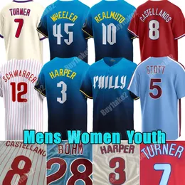 2024 City Bryce 3 Harper Bryson Stott Beyzbol Jersey Trea Turner Kyle Schwarber Philadelphia J.T. Realmuto Alec Bohm Nick Castellanos Aaron Nola Phillies Connect