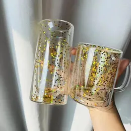 Bicchieri da vino stella di overflow creativa flash isolamento doppio antimbrum luminoso vetro in vetro tazza di compagnia di alto livello