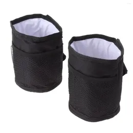 Copas pires de 2pc Bag do porta -copos portátil Saco à prova d'água pendurado caneca de preservação de calor para carrinho de bebê (preto)