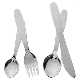 Dinnerware Sets Baby Necessities Tableware Stainless Steel Flatware Fork Children Spoon Reusable Silverware Kids Steak Kit Toddler