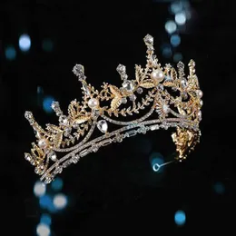Wedding Hair Jewelry Luxury Zircon Bridal Tiaras Crown Headband Bridesmaid Haiand Accessories Pearls Bride HQ0804 230228 L240402