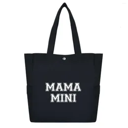 Compact MOM TOTE BAG(black×black logo) Compact MOM TOTE BAG(black×black logo) Mama Mini Funny