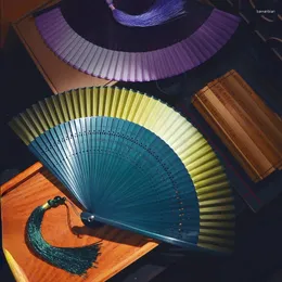 Decorative Figurines Gradient Folding Fan Chinese Style Cheongsam Dance Silk Portable Po Props Classical