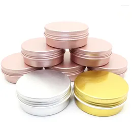 Garrafas de armazenamento 48pcs 60g Jarros de alumínio 60ml Gold rosa preto prateado metal lata 2oz recipientes de recipientes CRAFTS CAIXAS COLORIAS ZKH91