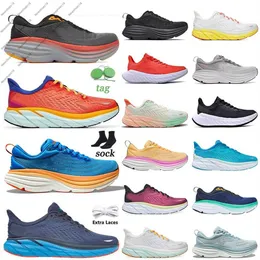 2024 New running shoes triple black white blue fog orange mint pink purple yellow pear lilac marble Clifton 9 Bondi 8 mens designer sneakers womens trainers With Box