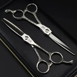 Profesjonalna Japonia 440C łożyska nożyczki do włosów strzyżenie fryzury fryzjerskiej przerzedzające nożyczki fryzjerskie