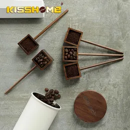 Kaffescoops MHW-3bomber Square Mätsked 8G Walnut Solid Wood Barista Gifts Bar Accessories Dripping Cafe Tools