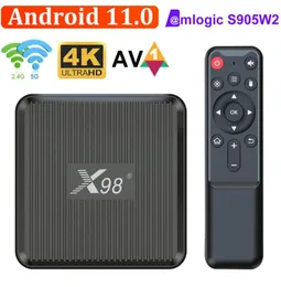 X98Q Android 110 TV Box Amlogic S905W2 5G Wi -Fi 4K TVBox 2GB RAM 16GB 1G8G 쿼드 코어 1080P Android11 ​​미디어 플레이어 세트 상단 Box7880994