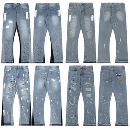 Hosen Männer Designer Galeried Jeans Damen Jeans Kleidung Jeans Baggy Pant Sleeve Hosen Frauen Jogginghose Speckled Paar vielseitige, lockere Hochqualitätsjeans sprenkel