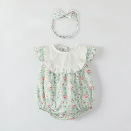 여름 여자 녹색 장난 꾸러기 아기 신생아 신생아 새로 태어난 장미 의상 바지의 옷 jumpsuit chids withy bodysuit for babies 24ye#