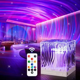 Un proiettore di luci a colori a settentrionamento a nord con telecomando e timer per la decorazione della camera da letto