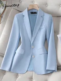 Frauenanzüge koreanischer Stil Mody Streetwear Ladies Blazer Jacke Langarm Eleganter Mantel für formelle Arbeitskleidung 2024 Herbst Winter