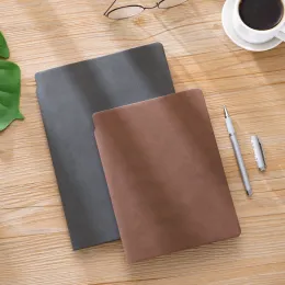 Anteckningsböcker B5 Wholesale Executive Diaries Leather, Dark Grey Soft Cover Leather Planner, Brown Leather Cover Notebook Journal Diary A5