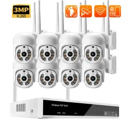 Sistema Gadinan 8CH 3MP POE NVR Sistema de vigilância de vídeo H.265 PTZ WiFi IP Camera