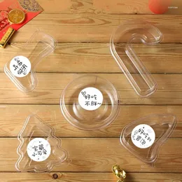 Copas descartáveis Canudos 50pcs Creative Pet Plástico Plástico Transparente Caixa