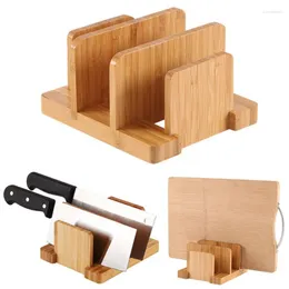 Küchenspeicher kreativer Bambus Schneidebrett Rack Topf Deckel Halter Multifunktional Dauerhafte Platte Schüssel Regal Gadgets Organizer