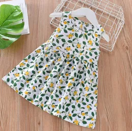 0-9y Baby Girls Summer Kleid Neue Mode Kinder Cartoon Print ärmellose plisöses Tulle Tutu Kleid Feiertagsparty Prinzessin Kleinkind Mädchen Kleidung Outfits