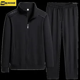 Traccetti da uomo Stubito di abbigliamento sportivo casual pantaloni di felpa autunno a 2 pezzi set di abbigliamento fitness con cerniera ad alta cerniera