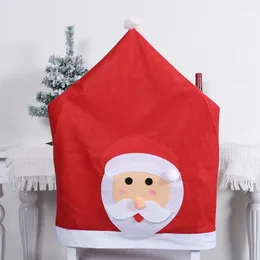 Chair Covers Christmas Cover White Bearded Santa Scarf Snowman Classic Party Decoration