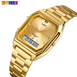 Women's Watches SKMEI 1612 Business Quartz Men Women Fashion Stainless Steel Digital Wrist Waterproof Clock Girl reloj hombre 2258 L240402