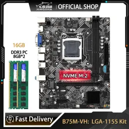 マザーボードB75M LGA 1155 16GB DDR3メモリサポート付きマザーボードキットI3 I5 I7 Processor LGA 1155セットプレートPLATA MAEサポートWIFI NVME