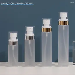 Storage Bottles 100/120/150/200ml Frosted Spray Bottle Electroplated Gold Cosmetic Hydrating Dispenser Atomizer Refillable Perfume Container