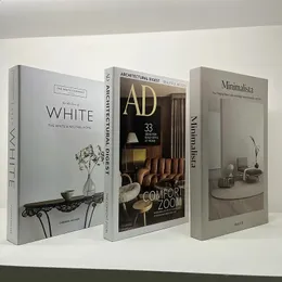 3PCSSET Livros falsos Decoração Simulação Decoração de casa Presentes de luxo Fashional Ornamentos estudam caixa de livros suave Modelo 240328