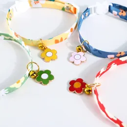 Dog Collars Pet Collar Pendant Small Flower Bell Adjustable Cat Sunflower Cute Safety Buckle Accessories Chain Necklace