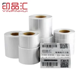 PAPPER 5000PCS/ROLL DUMB Silver Print Pappers Adhesive Carton Label Paper 30*10mm 40*10mm 50*10mm 70*40mm 100*60mm