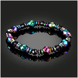 Beaded Colorf Bracelets Magnet Bracelet Women Hematite Health Rainbow Magnetic Bangle Charm For Uni Men Handmade Drop Delivery Jewelr Dhzjm