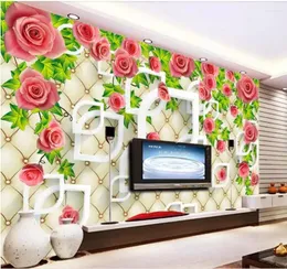 Wallpapers 3d Wall Murals Wallpaper For Living Room Walls 3 D Po Rose Soft Pack TV Background Home Decoration