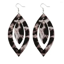 Dangle Earrings Bohemian Leopard Print Drop for Women Party Jewelry Gift 물 가죽 꽃 패턴 생일 gif