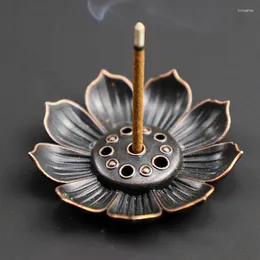 Garden Decorations 1PC Alloy Incense Burner Stick Holder Plate Buddhism Lotus Censer Bronze Nasturtium