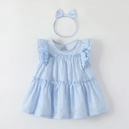 kids baby girls dress summer blue clothes Toddlers Clothing BABY childrens girls purple pink summer Dress Z1RK#