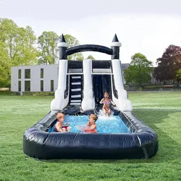 Custom Commercial Ocean Ocean Themeed PVC 21ft inblasbares Bounce House mit Rutsche und Ballgrube Wasserrutsche Outdoor Sprung Bounce Schloss 240403