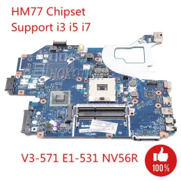 Moderkort Nokotion Q5WV1 LA7912P Laptop Motherboard för ACER NV56R E1571 V3571 HM77 GMA HD 4000 DDR3 NBC0A11001 Support I3 i5