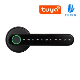 Lock Tuya oder TTLOCK -App Smart Bluetooth Compatible Fernbedienung Fingerabdruck Biometrie Schloss für verwendete Innenräume