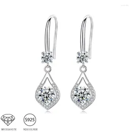 Dangle Küpeler 925 Sterling Gümüş 1-2 Karat Moissanite Su Damla Yüksek End Tasarım Sevimli Dekorasyon Kız Arkadaşı